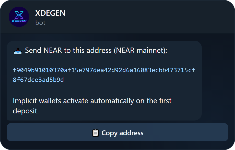 Deposit address