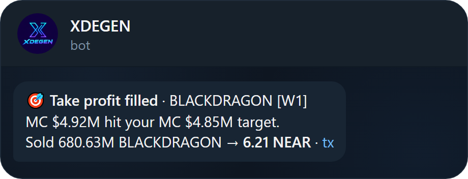 Order filled notification