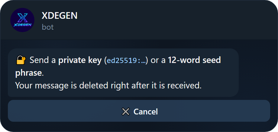 Import a wallet