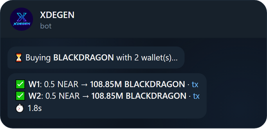 Buy result on two wallets